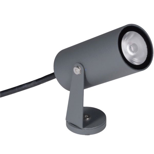 Foco de suelo LOGAN LED IP65 6W 3000K 525lm gris oscuro o negro Ø40x95 mm