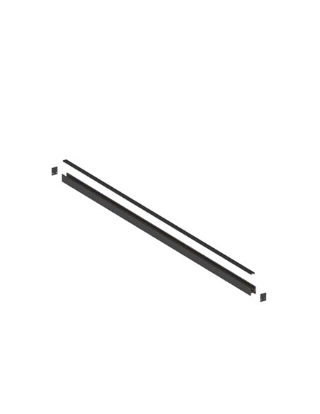 MAGNETO MINI Magnetschiene zur Aufputzmontage, schwarz, 0,5 Meter, 48 V, 23 x 19 mm