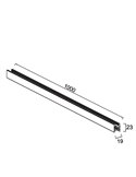 MAGNETO MINI Magnetschiene zur Aufputzmontage, schwarz, 0,5 Meter, 48 V, 23 x 19 mm