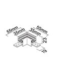 Conector externo de 90° MAGNETO MINI preto para trilho magnético de 48 V, 55 x 55 x 23 mm