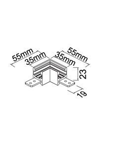 90°-Außenverbinder MAGNETO MINI Schwarz für 48-V-Magnetschiene 55 x 55 x 23 mm 2