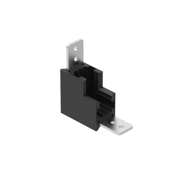Conector interno preto MAGNETO MINI de 90° para trilho magnético 48V 55x55x23 mm