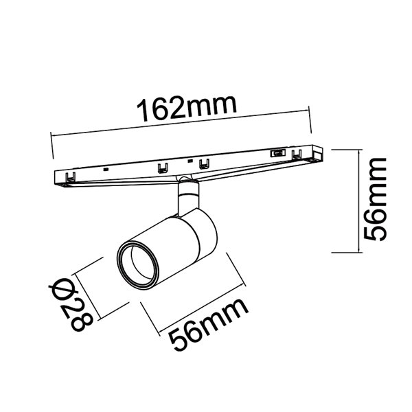 MAGNETO MINI LED-Strahler 5W 3000K 400lm schwarz 38° für Magnetschiene 48V CRI90