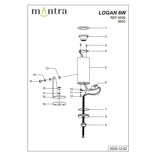 LOGAN LED-Bodenstrahler IP65 6W 3000K 525lm, dunkelgrau oder schwarz, Ø40x95 mm