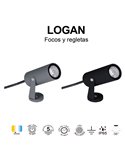 LOGAN LED-Bodenstrahler IP65 6W 3000K 525lm, dunkelgrau oder schwarz, Ø40x95 mm