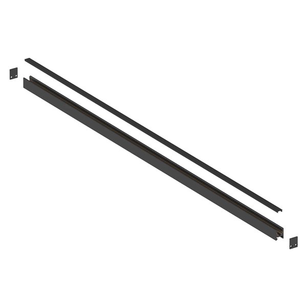 Carril magnético MAGNETO MINI superficie negro 1/2 metros 48V 23x19 mm