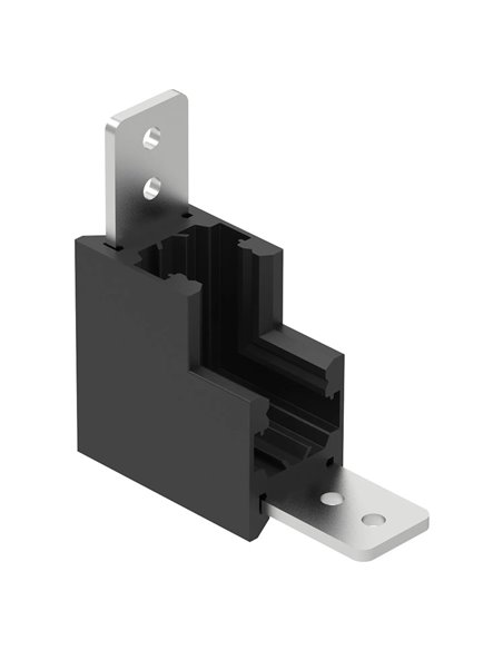 Conector interior 90° MAGNETO MINI negro para carril magnético 48V 55x55x23 mm