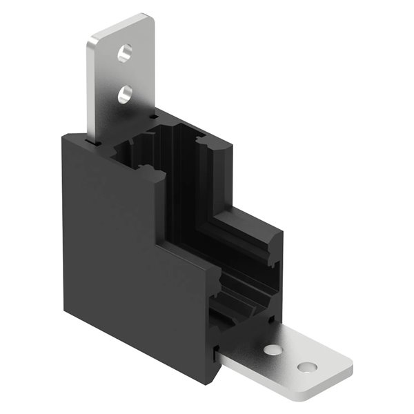 Conector interno preto MAGNETO MINI de 90° para trilho magnético 48V 55x55x23 mm