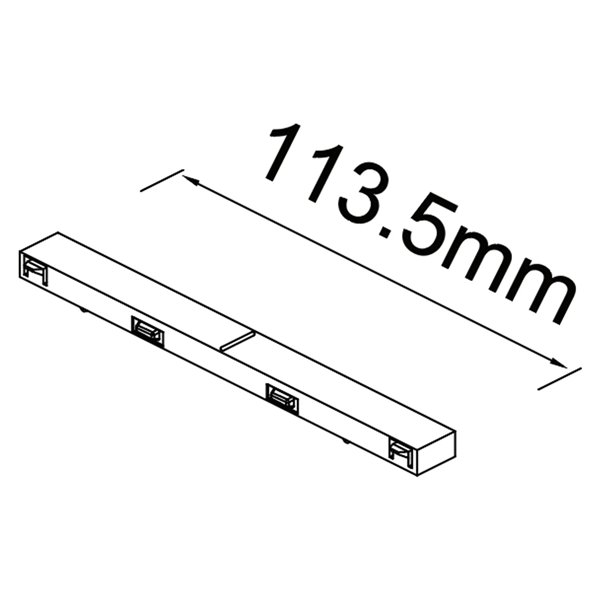 Conector recto MAGNETO MINI negro para carril magnético 48V 113,5 mm