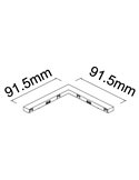 Externer 90°-L-förmiger Stecker MAGNETO MINI schwarz für Magnetschiene 48 V 91,5 x 91,5 mm
