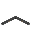 Conector en L exterior 90° MAGNETO MINI negro para carril magnético 48V 91,5x91,5 mm