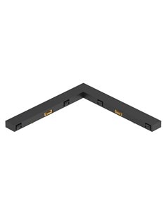 Connecteur externe en L à 90° MAGNETO MINI noir pour rail magnétique 48 V 91,5 x 91,5 mm