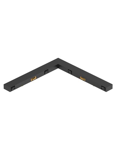 Connecteur externe en L à 90° MAGNETO MINI noir pour rail magnétique 48 V 91,5 x 91,5 mm