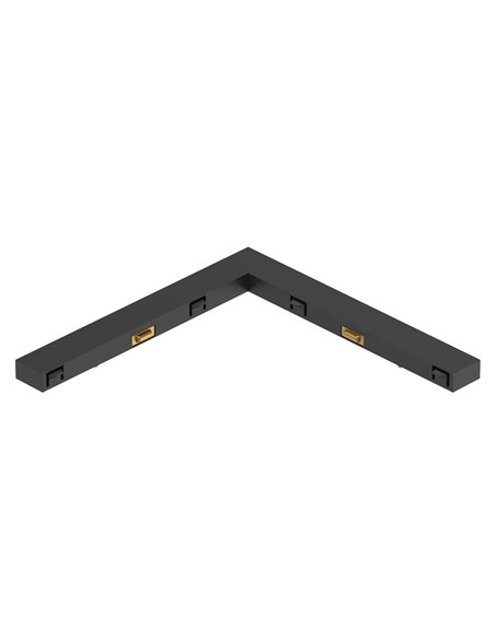 Conector externo em L de 90° MAGNETO MINI preto para trilho magnético 48V 91,5x91,5 mm