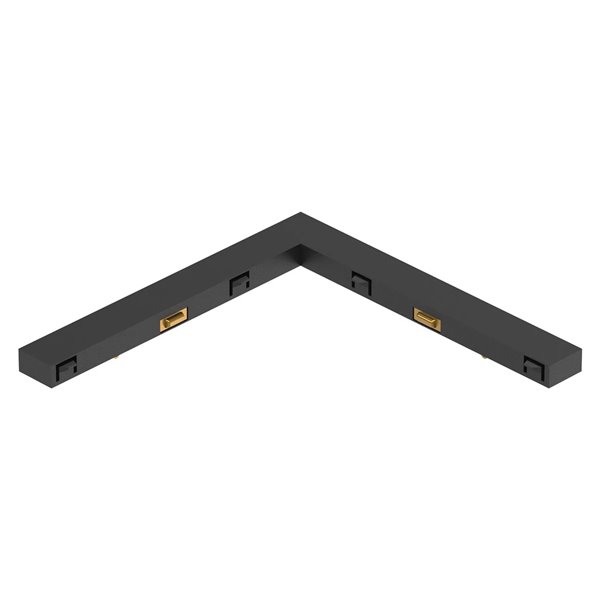 Conector externo em L de 90° MAGNETO MINI preto para trilho magnético 48V 91,5x91,5 mm