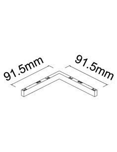 Connecteur en L intérieur à 90° MAGNETO MINI Noir pour rail magnétique 48 V 91,5 x 91,5 mm 2