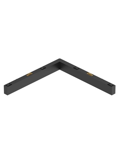 Conector en L interior 90° MAGNETO MINI negro para carril magnético 48V 91,5x91,5 mm