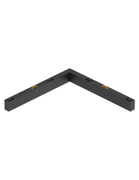 Conector en L interior 90° MAGNETO MINI negro para carril magnético 48V 91,5x91,5 mm