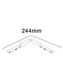Conector flexible MAGNETO MINI negro para carril magnético 48V ángulo variable 244 mm