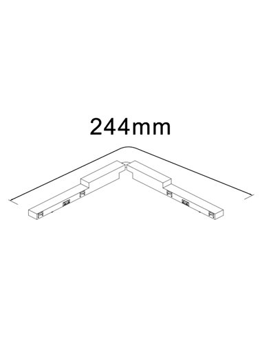 MAGNETO MINI schwarzer flexibler Stecker für Magnetschienen 48V, variabler Winkel, 244 mm