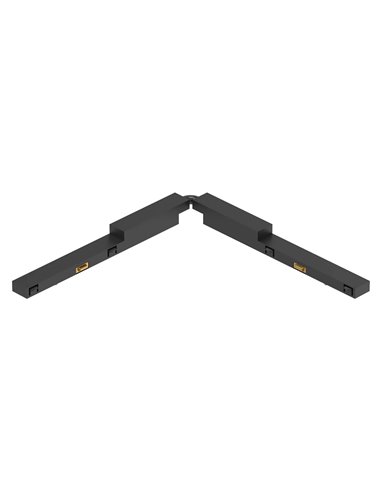 Conector flexible MAGNETO MINI negro para carril magnético 48V ángulo variable 244 mm