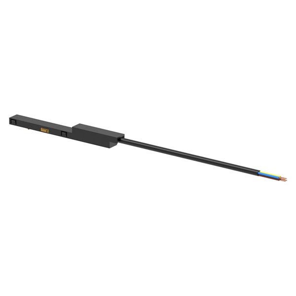 Connecteur d'alimentation droit noir MAGNETO MINI pour rail magnétique, câble 48V, 2 mètres (117 mm)