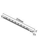Lineare MAGNETO MINI LED 6W (310 mm) oder 12W (550 mm) 3000K 420lm-840lm schwarz