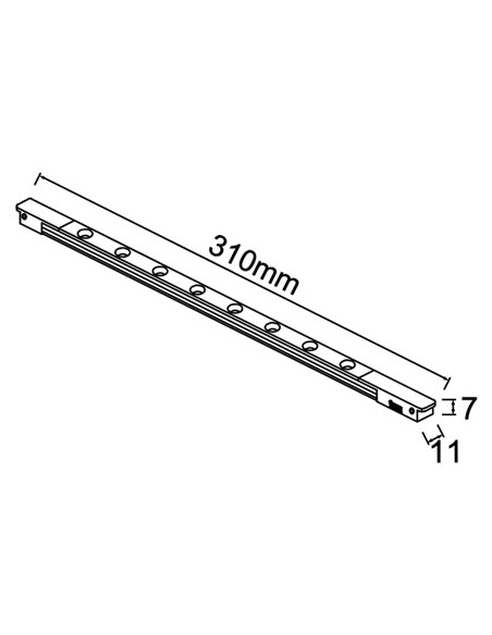 Mini LED linéaire MAGNETO 6W (310 mm) ou 12W (550 mm) 3000K 420lm-840lm noir