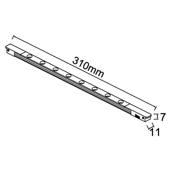 Lineal MAGNETO MINI LED 6W (310 mm) o 12W (550 mm) 3000K 420lm-840lm negro