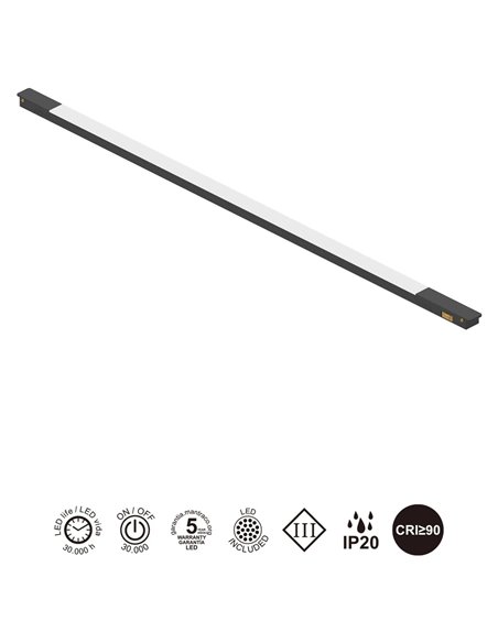 Lineal MAGNETO MINI LED 6W (310 mm) o 12W (550 mm) 3000K 420lm-840lm negro