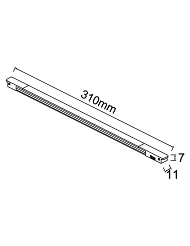 Linear MAGNETO MINI LED 6W (310 mm) ou 12W (550 mm) 3000K 500lm-975lm preto 36°