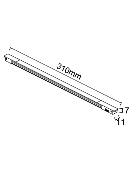 Lineare MAGNETO MINI LED 6W (310 mm) oder 12W (550 mm) 3000K 500lm-975lm schwarz 36°
