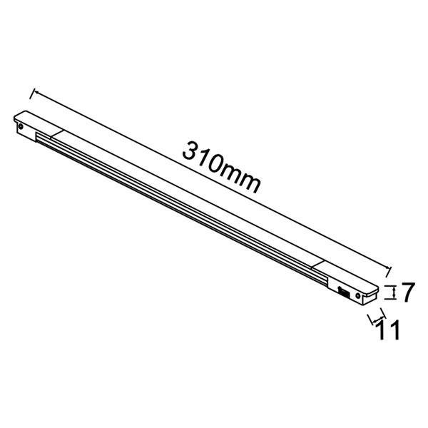 Mini LED linéaire MAGNETO 6W (310 mm) ou 12W (550 mm) 3000K 500lm-975lm noir 36°