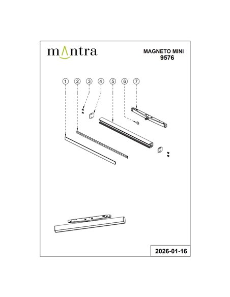 Lineare 360° MAGNETO MINI LED 6W 3000K 420lm schwarz orientierbar 244x19x33 mm CRI90