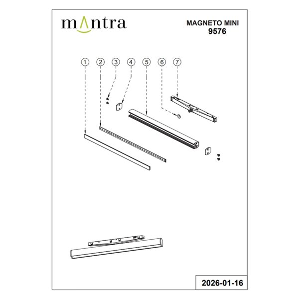 Lineare 360° MAGNETO MINI LED 6W 3000K 420lm schwarz orientierbar 244x19x33 mm CRI90