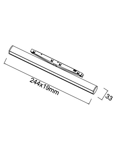 Lineal 360° MAGNETO MINI LED 6W 3000K 500lm negro orientable 36° 244x19x33 mm CRI90