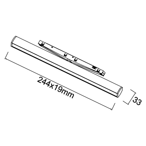 Mini LED linéaire 360° MAGNETO 6W 3000K 500lm noir orientable 36° 244x19x33 mm IRC90