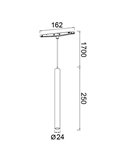 Luminária pendente MAGNETO MINI LED 5W 3000K 400lm preta 24° para trilho magnético 48V CRI90