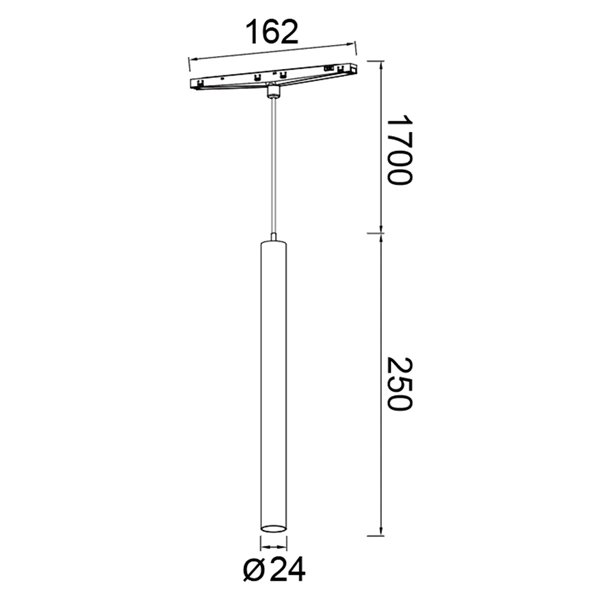 Suspension LED MAGNETO MINI 5W 3000K 400lm Noire 24° pour rail magnétique 48V IRC90