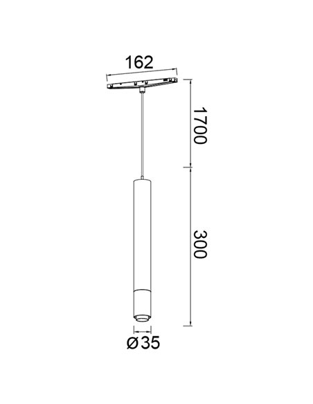 Suspension LED Zoom MAGNETO MINI 7W 3000K 460lm Noir 15°-36° pour rail magnétique 48V IRC90