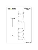 Zoom MAGNETO MINI LED-Pendelleuchte 7W 3000K 460lm Schwarz 15°-36° für Magnetschiene 48V CRI90