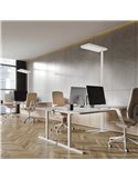 Lampadaire LED MARSALA 55+45W 4000K 6250lm blanc à intensité variable tactile, idéal pour les bureaux et les espaces de travail.