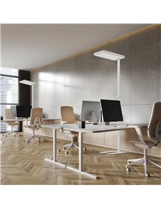 Lampadaire LED MARSALA 55+45W 4000K 6250lm blanc à intensité variable tactile, idéal pour les bureaux et les espaces de travail. 2