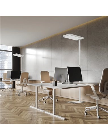 Lámpara de pie especial para estudio y oficinas MARSALA LED 55+45W 4000K 6250lm blanco regulable táctil