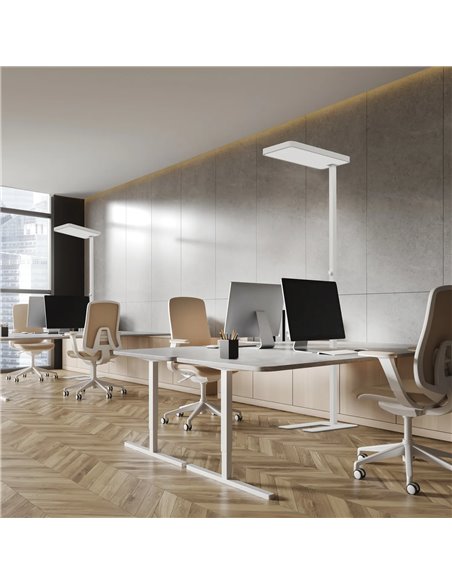 Lámpara de pie especial para estudio y oficinas MARSALA LED 55+45W 4000K 6250lm blanco regulable táctil