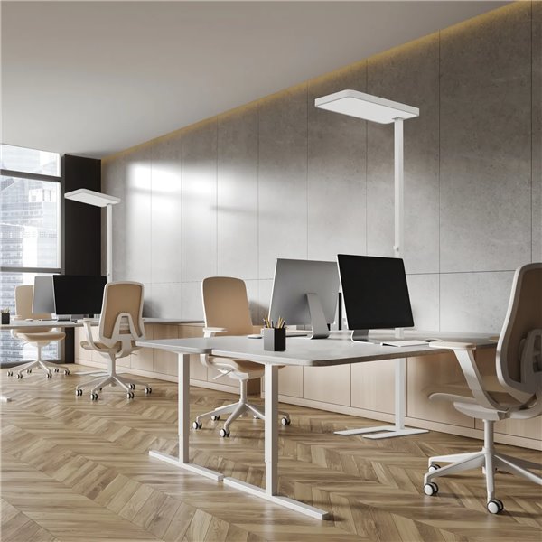 Lámpara de pie especial para estudio y oficinas MARSALA LED 55+45W 4000K 6250lm blanco regulable táctil