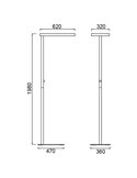 Lámpara de pie especial para estudio y oficinas MARSALA LED 55+45W 4000K 6250lm blanco regulable táctil