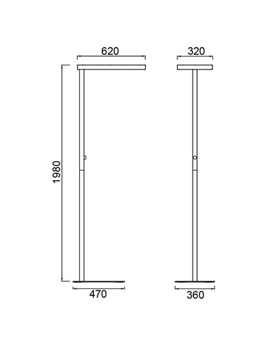 Lampadaire LED MARSALA 55+45W 4000K 6250lm blanc à intensité variable tactile, idéal pour les bureaux et les espaces de travail.