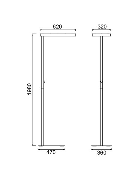 Lámpara de pie especial para estudio y oficinas MARSALA LED 55+45W 4000K 6250lm blanco regulable táctil