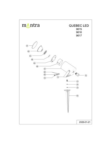 Luminária de jardim QUEBEC LED 10W 3000K 1100lm IP65 30°, preta, cinza escuro ou aço corten, IRC 90